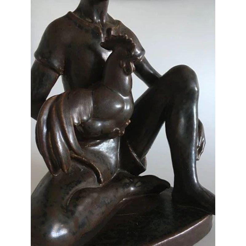 20th Century Royal Copenhagen Stoneware Johannes Hedegaard Figurine No 20885 For Sale