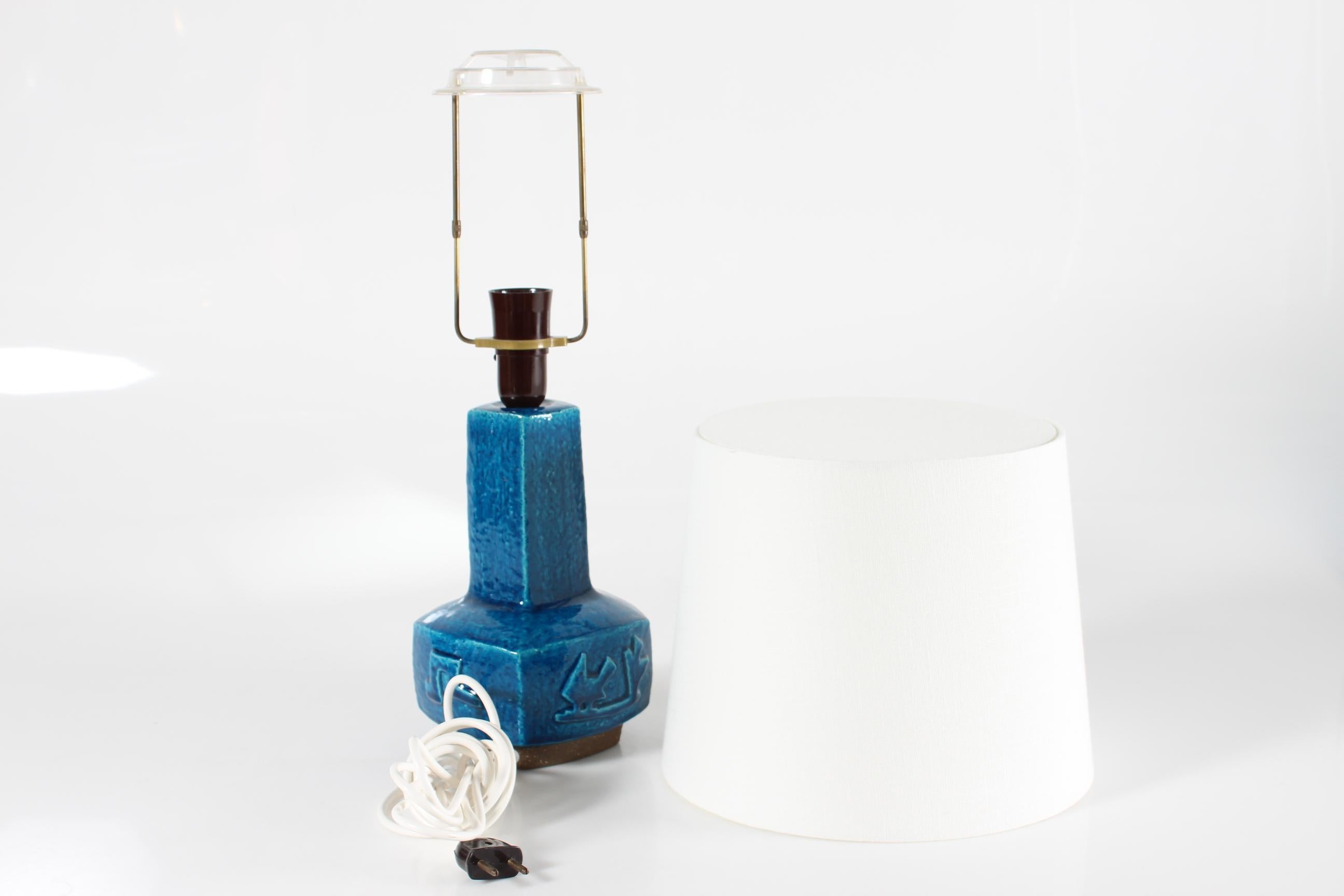 Lampe de table en grès de Royal Copenhagen par Jørgen Mogensen, Danemark, années 1970 en vente 2