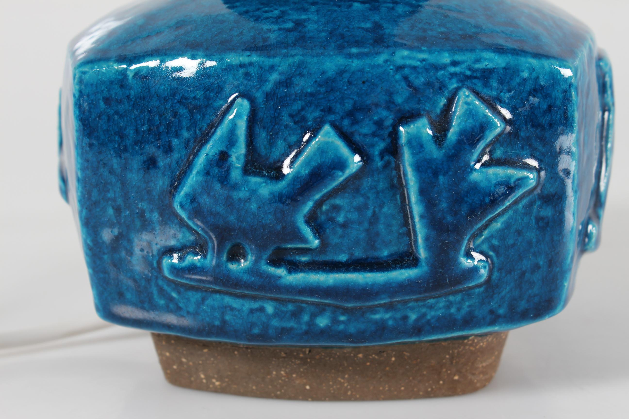 Lampe de table en grès de Royal Copenhagen par Jørgen Mogensen, Danemark, années 1970 Bon état - En vente à Silkeborg, Silkeborg