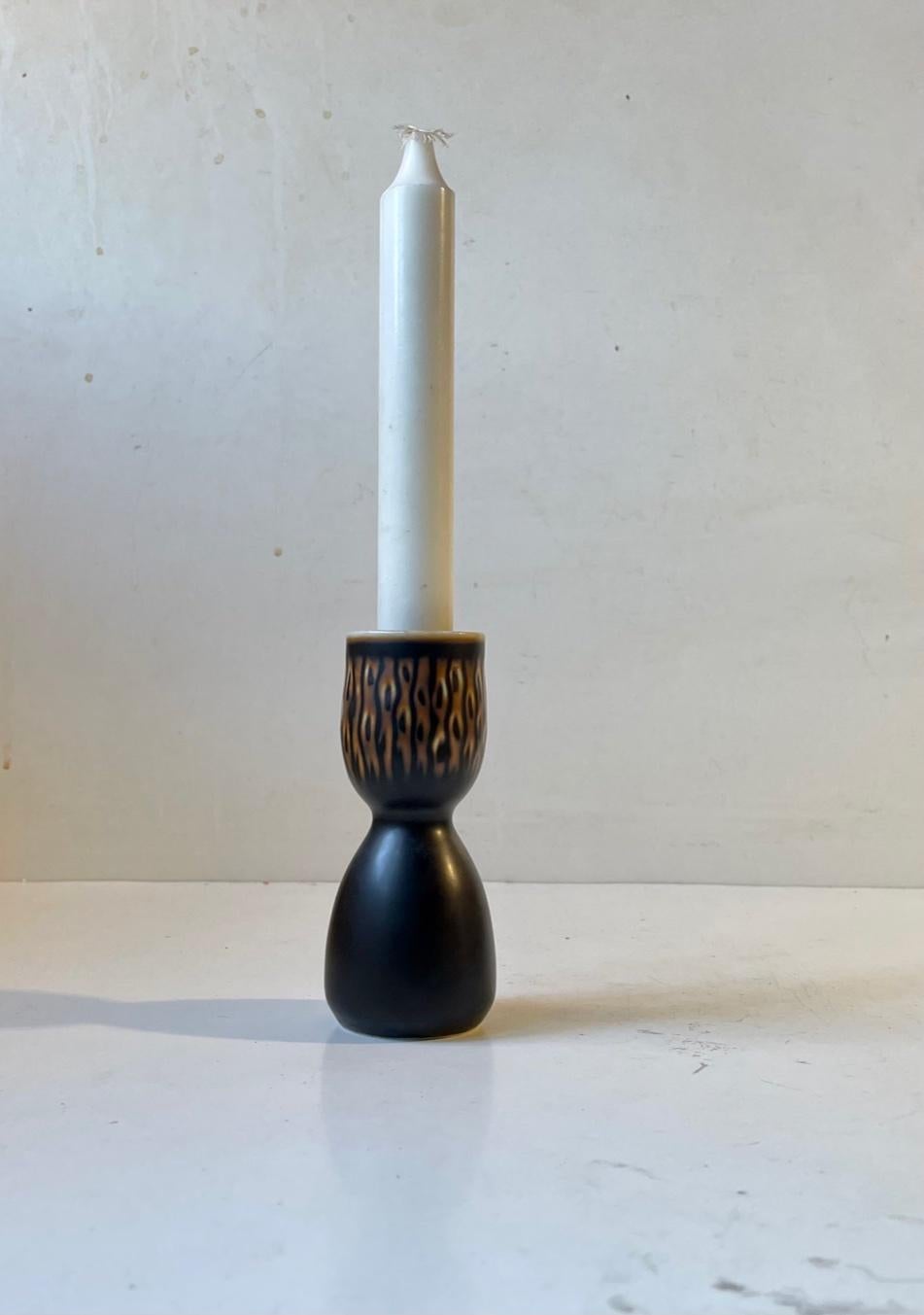 Danish Royal Copenhagen Stoneware Vase or Candlestick by Gerd Bøgelund, 1960s For Sale