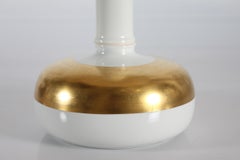 Royal Copenhagen Table Lamp 1004/3800 with White and Gilded Glaze Denmark 1970s