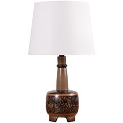 Royal Copenhagen Table Lamp with Fish Motif by Nils Thorsson with Lampshade