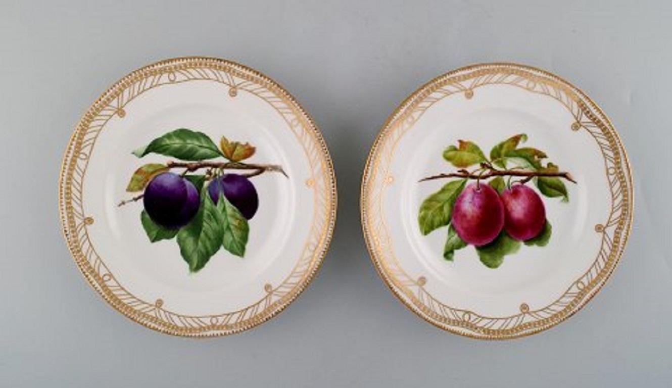 Royal Copenhagen Ten Very Rare Hand Painted Flora Danica Fruit Plates circa 1910 2