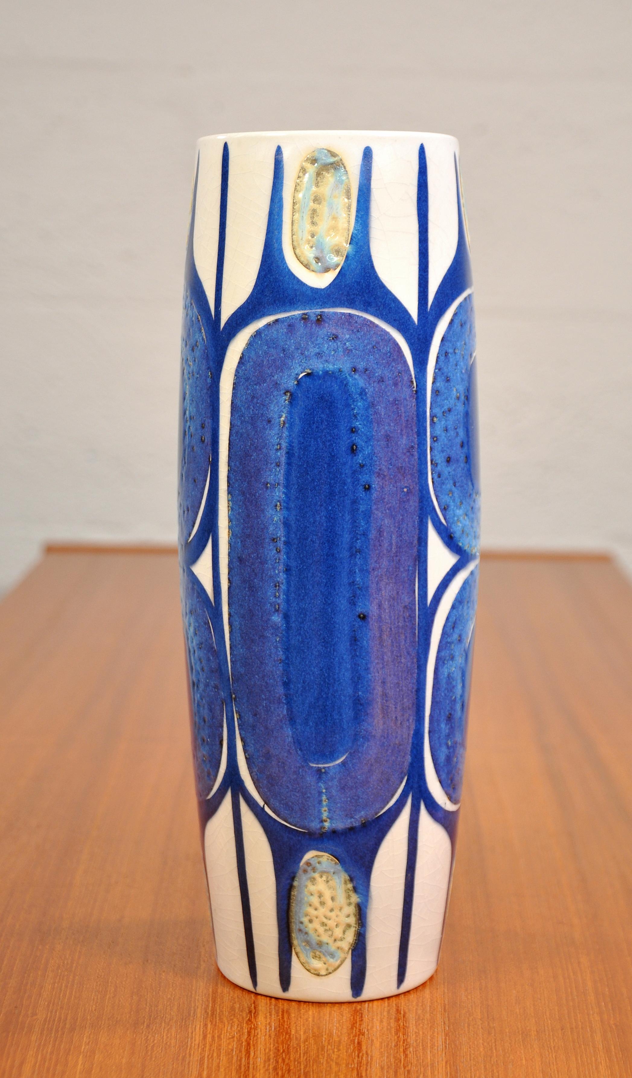 20th Century Royal Copenhagen Tenera Tall Ceramic Vase by Inge-Lise Koefoed For Sale