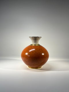 Royal Copenhagen Terracotta Crackle Glaze Porcelain Vase #2353