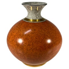 Royal Copenhagen Terracotta Crackle Glaze Porcelain Vase #2353