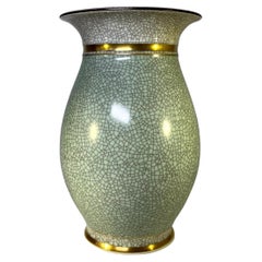 Royal Copenhagen, Thorkild Olsen Sage Green Crackle Glazed Vase #2750