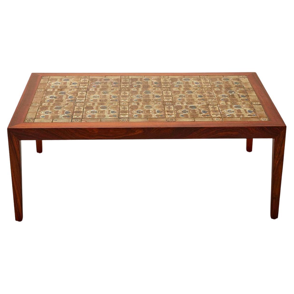 Royal Copenhagen Tiles & Rosewood Coffee Table by Severin Hansen