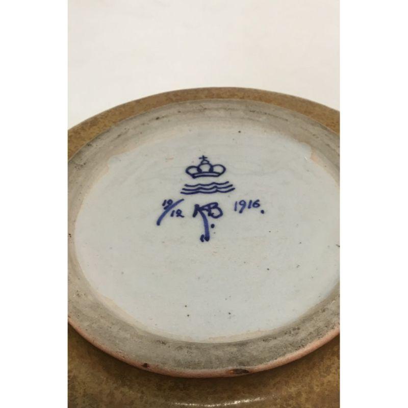 Royal Copenhagen Unique Stoneware Bowl by Karin Blom from 19 December 1916 For Sale 1
