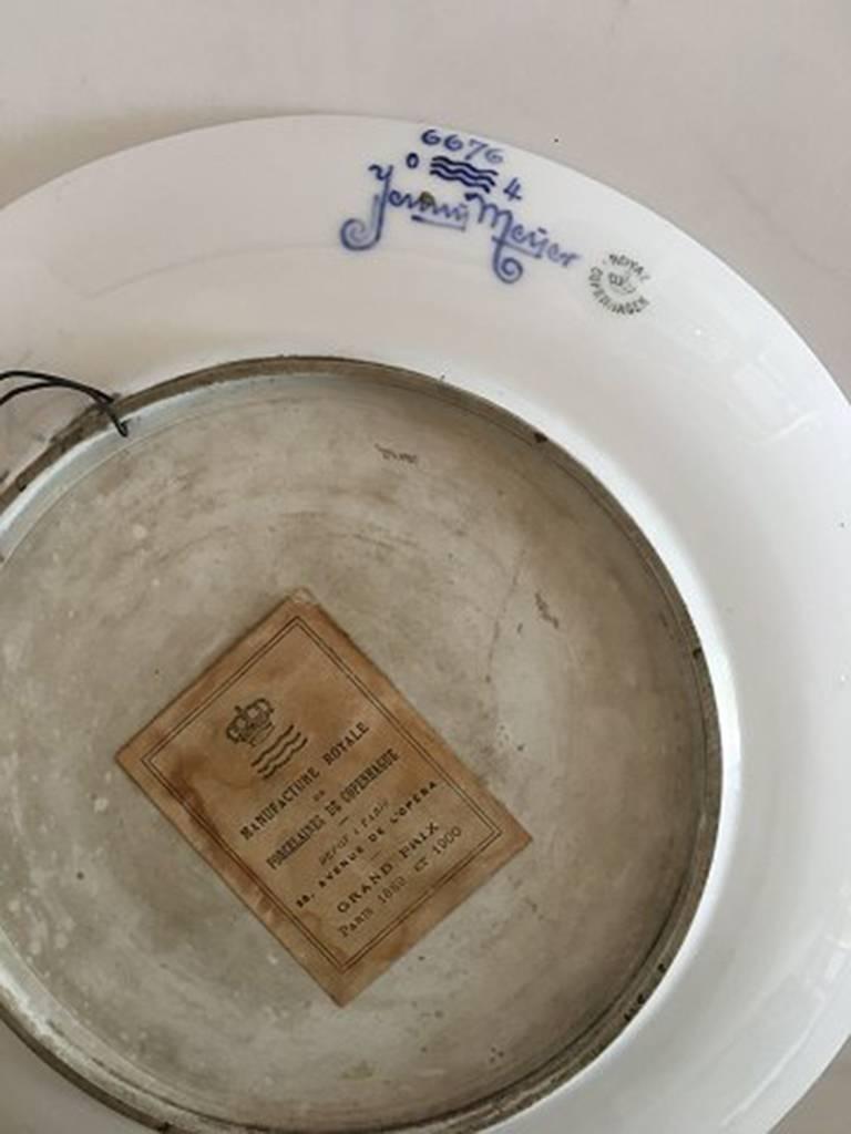 Vase unique Art nouveau royal de Copenhague par Anna Smidth de juillet