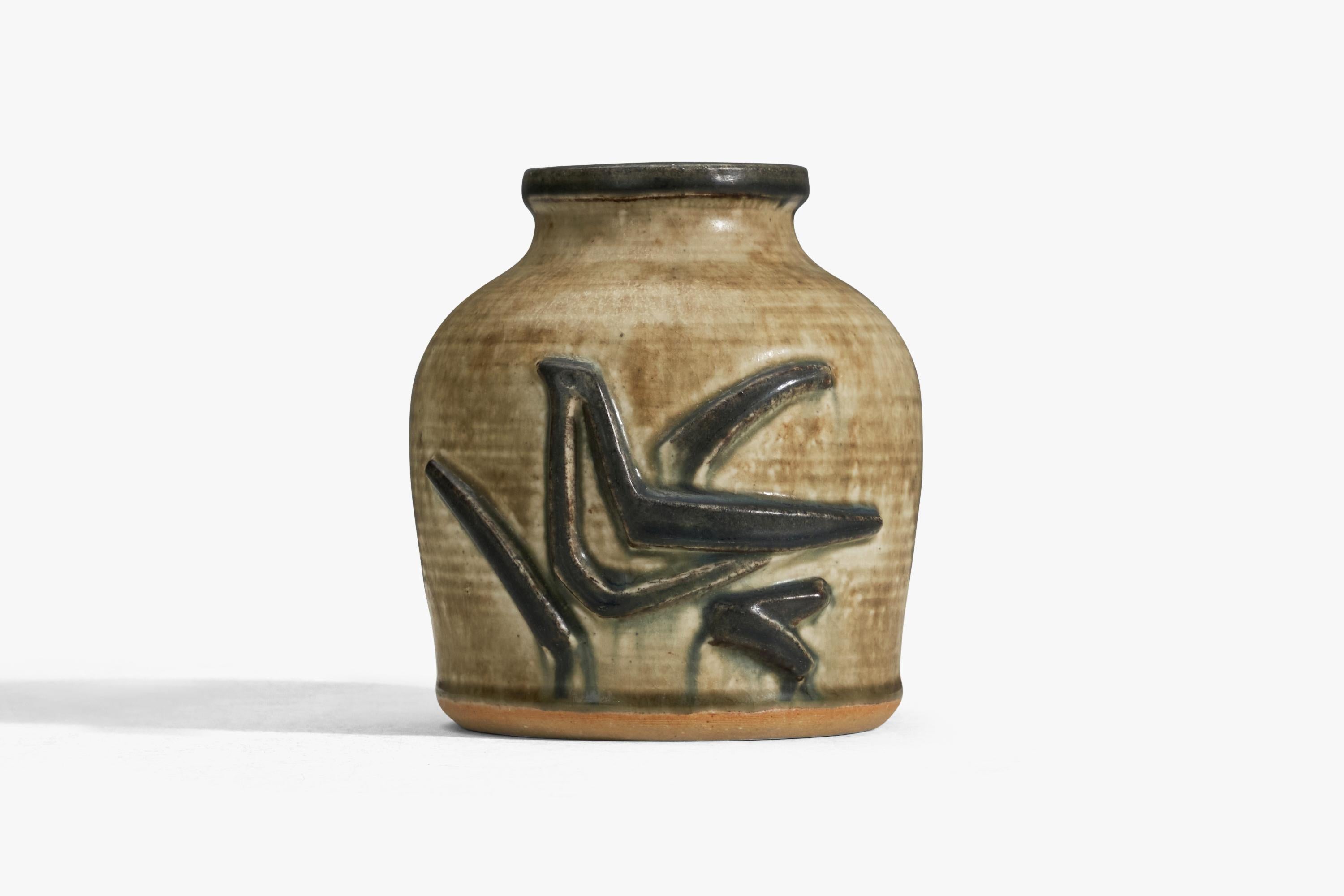 Danish Royal Copenhagen, Vase, Brown Glazed Stoneware, Denmark, 1940s For Sale