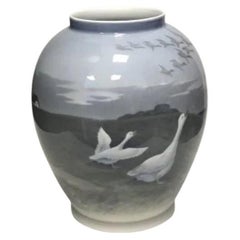 Royal Copenhagen Vase Decorated with Geese & Ducks in a Landscape No. 1508/35B