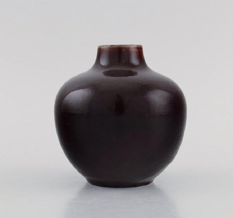 Danish Royal Copenhagen Vase in Glazed Ceramics, Beautiful Ox Blood Glaze, Dated 1948 For Sale