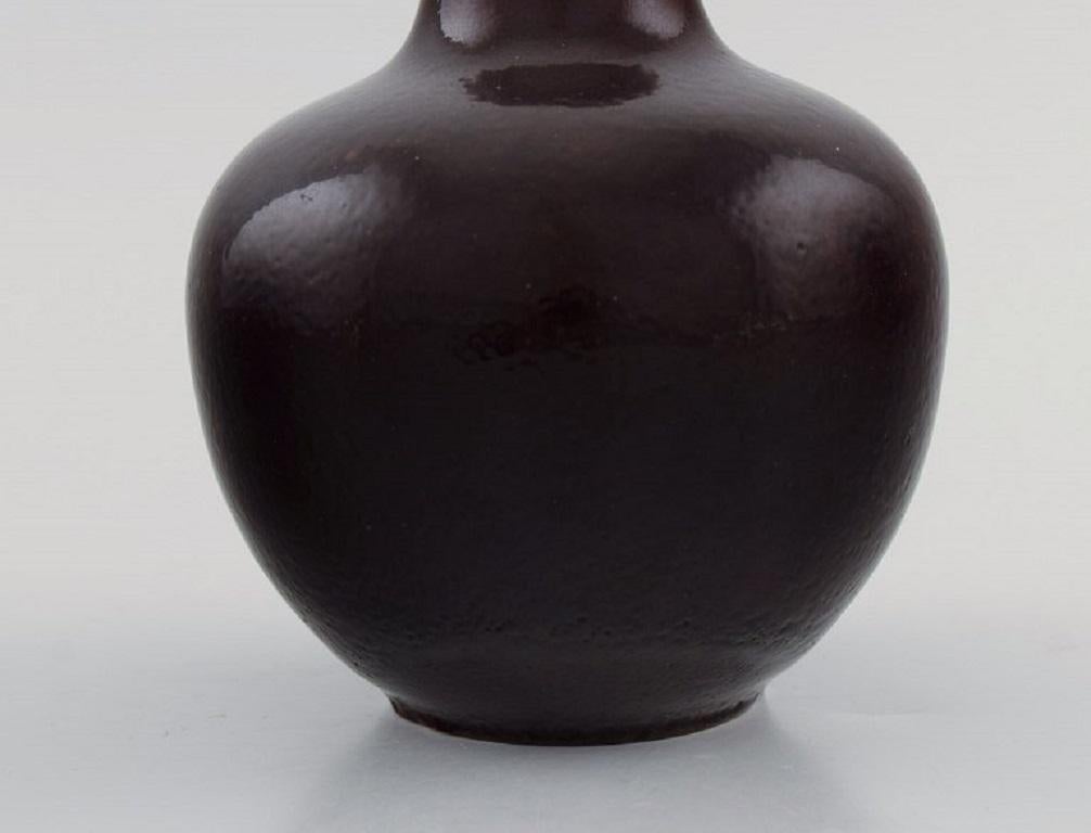 Royal Copenhagen Vase in Glazed Ceramics, Beautiful Ox Blood Glaze, Dated 1948 For Sale 1
