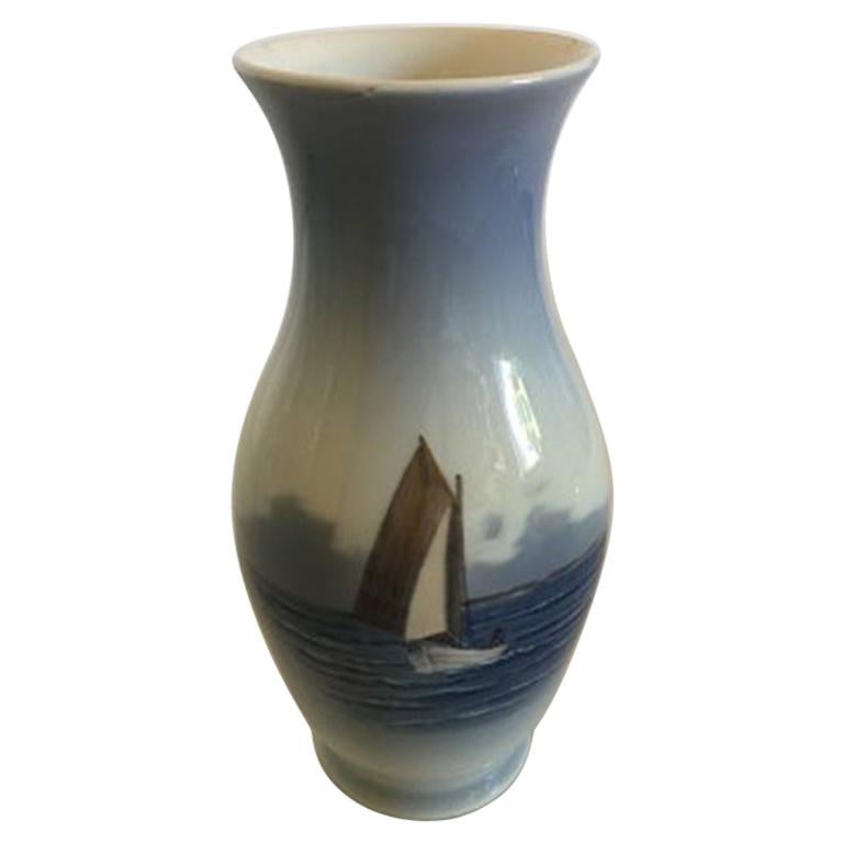 Royal Copenhagen Vase No. 2765/2289 with Maritime Ship Motif For Sale