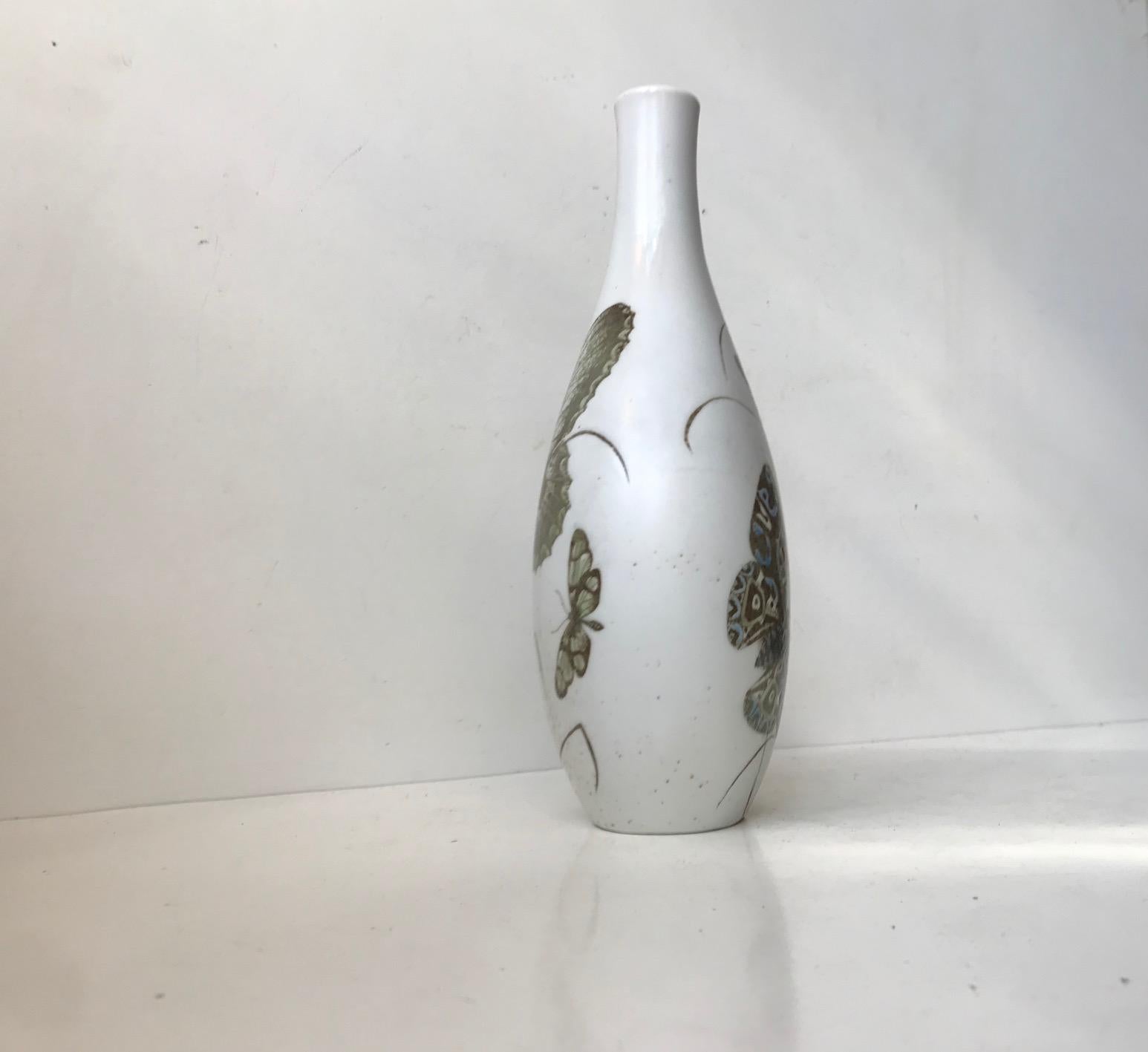 Royal Copenhagen Vase with Butterflies by Nils Thorsson, 1970s 2