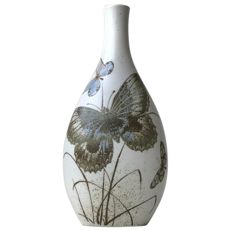 Royal Copenhagen Vase with Butterflies by Nils Thorsson, 1970s
