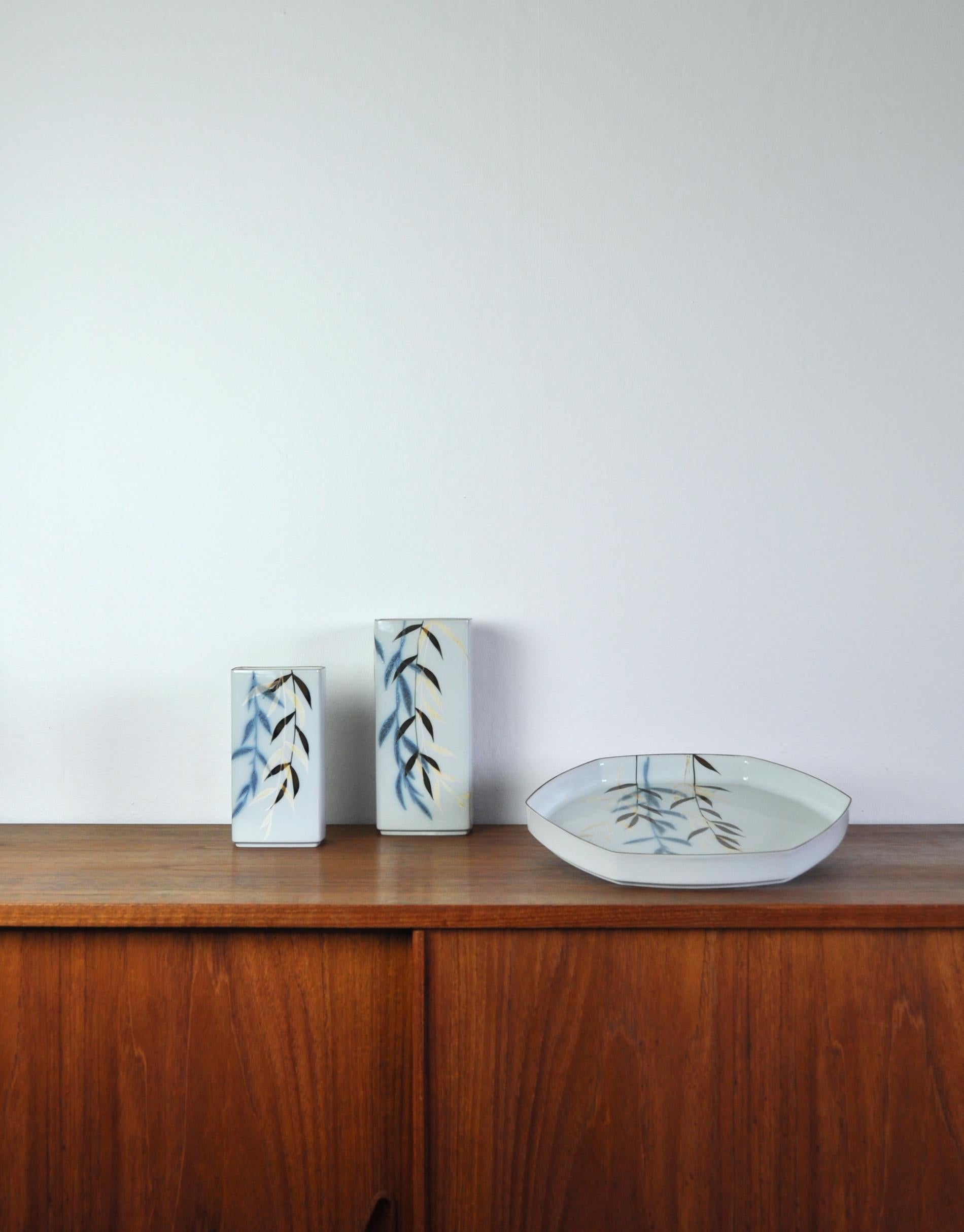 Scandinavian Modern Royal Copenhagen Vases and Dish by Ivan Weiss, Denmark For Sale