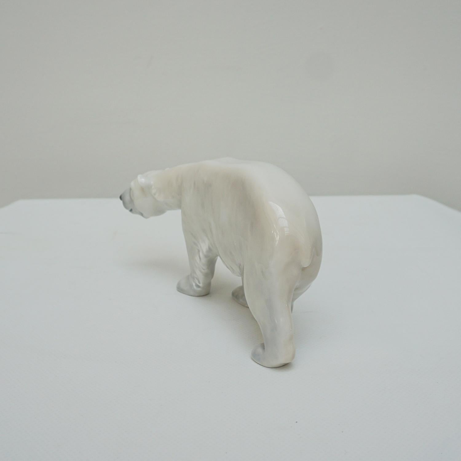 Royal Copenhagen Walking Polar Bear Figurine In Good Condition In Forest Row, East Sussex