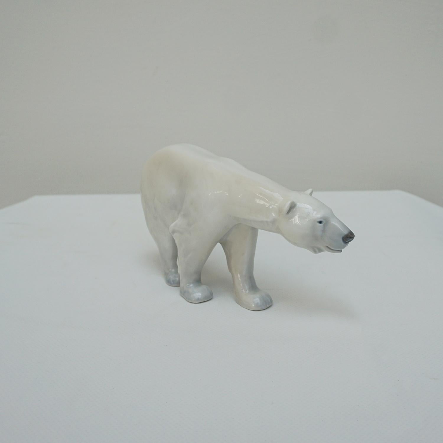 Porcelain Royal Copenhagen Walking Polar Bear Figurine