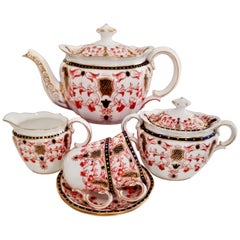 Antique Royal Crown Derby Breakfast Tea Set, Imari Pattern, 1899