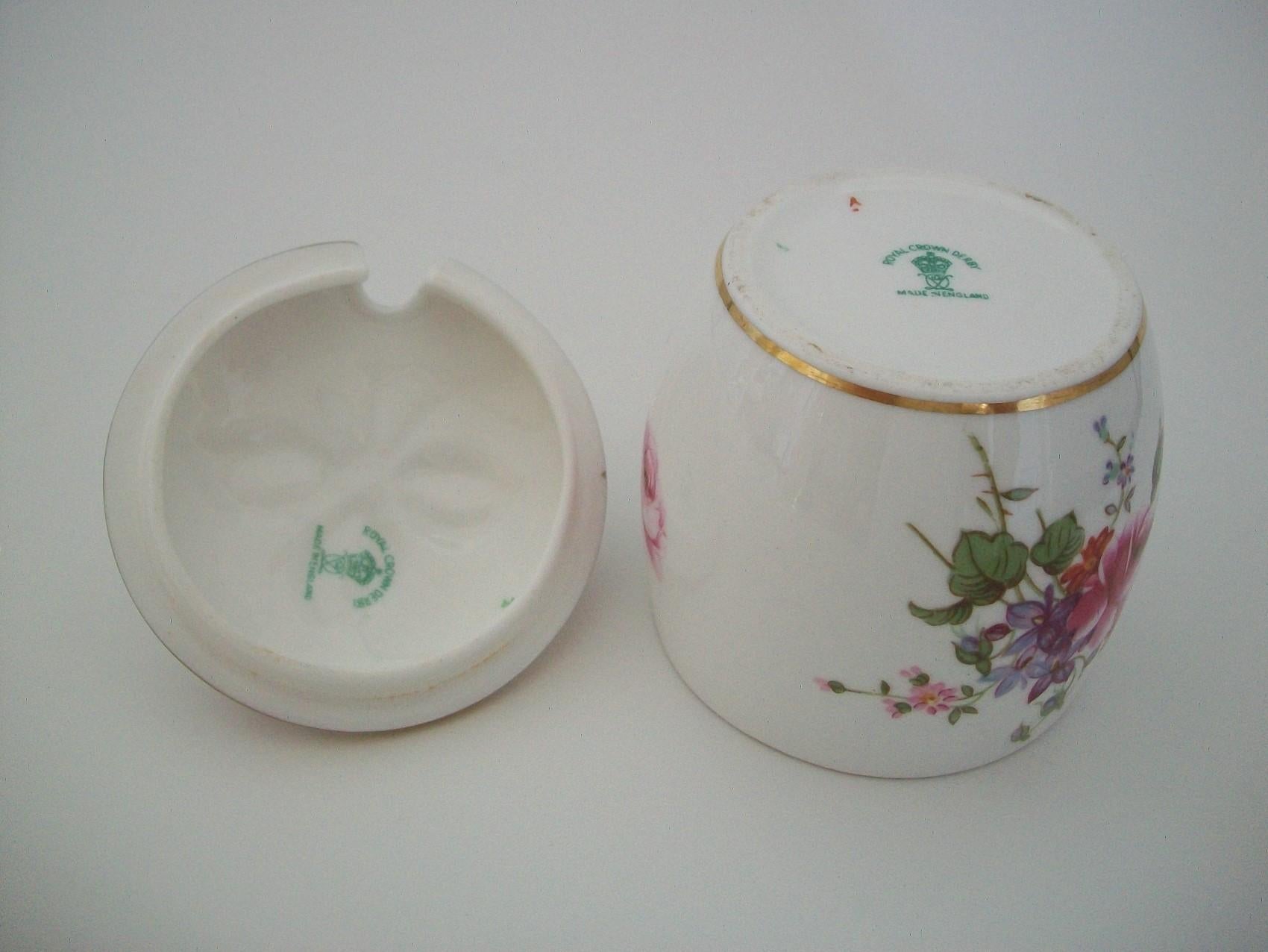 XX secolo Royal Crown Derby, barattolo di marmellata Derby Posies, Regno Unito, circa 1923-1953 in vendita