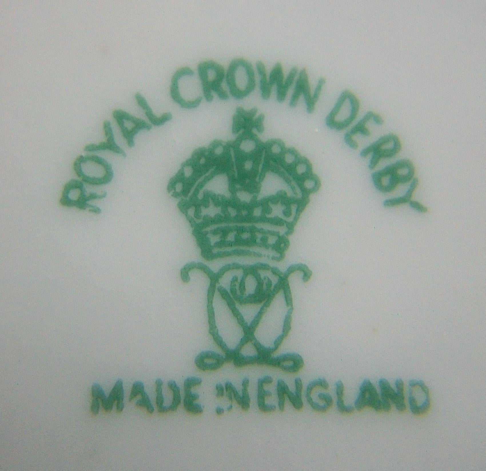Ceramic Royal Crown Derby, Derby Posies Jam Jar, United Kingdom, circa 1923-1953 For Sale
