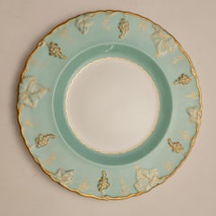 Royal Crown Derby Dinner Service for 12, Turquoise & Gilt Vine Vintage