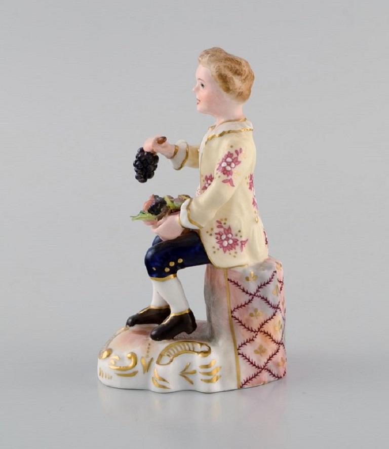 Rococo Revival Royal Crown Derby, England, Hand-Painted Porcelain Figure, 