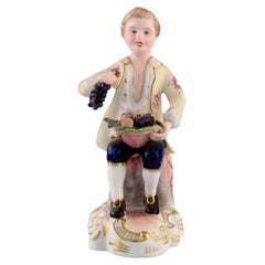 Vintage Royal Crown Derby, England, Hand-Painted Porcelain Figure, "Fruitseller", 1930s