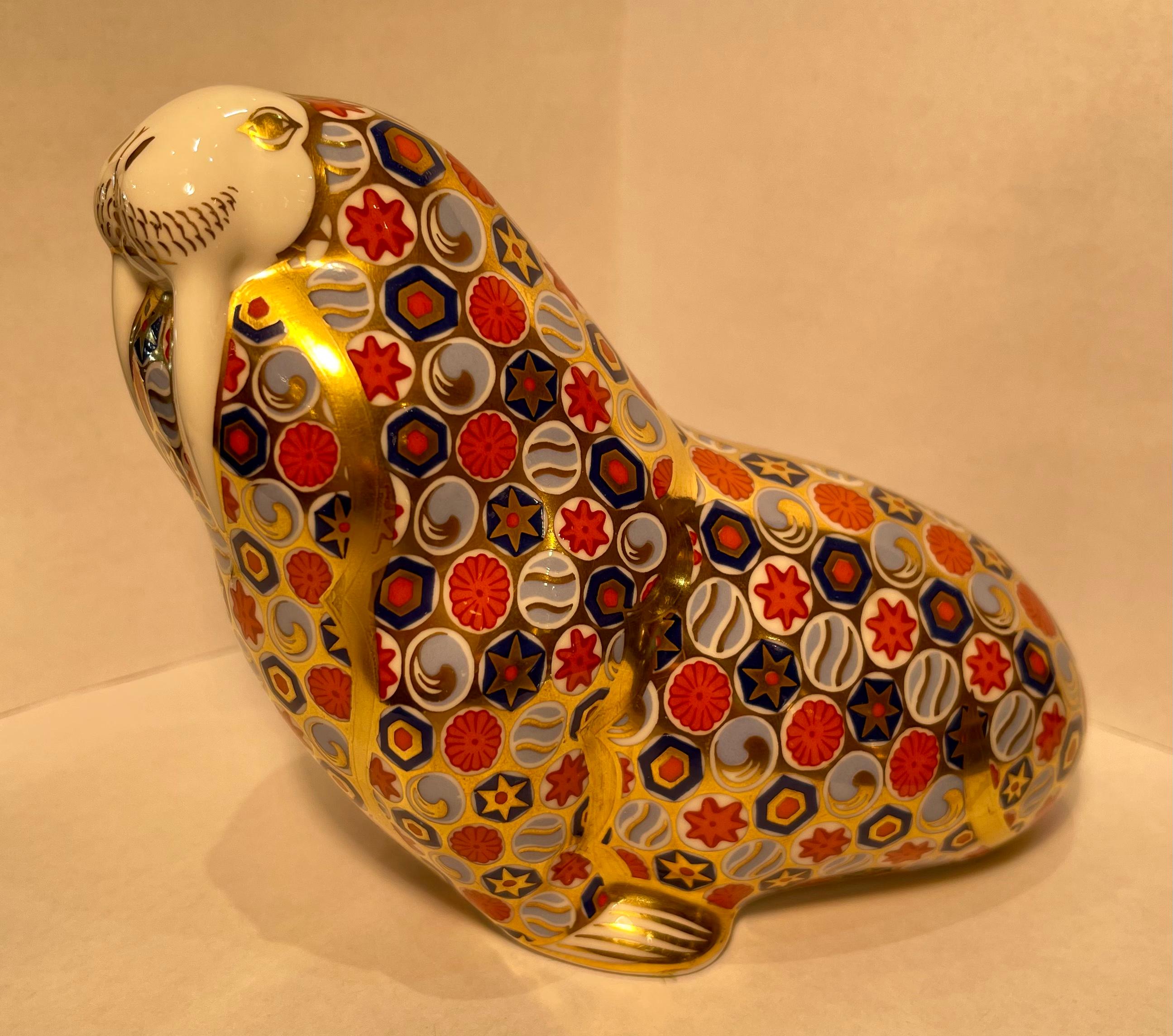 Other Royal Crown Derby English Bone China Millefiori Walrus Figurine or Paperweight