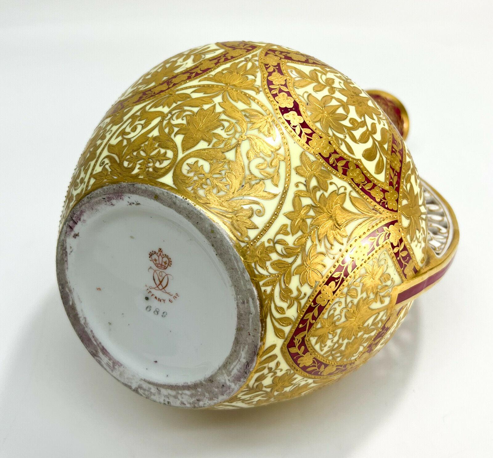 Royal Crown Derby for Tiffany & Co. Porcelain Twin Handled Urn, circa 1880 2
