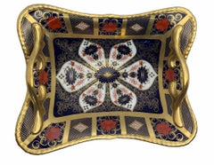 Royal Crown Derby Gold Hand-Painted Porcelain Imari Style Basket