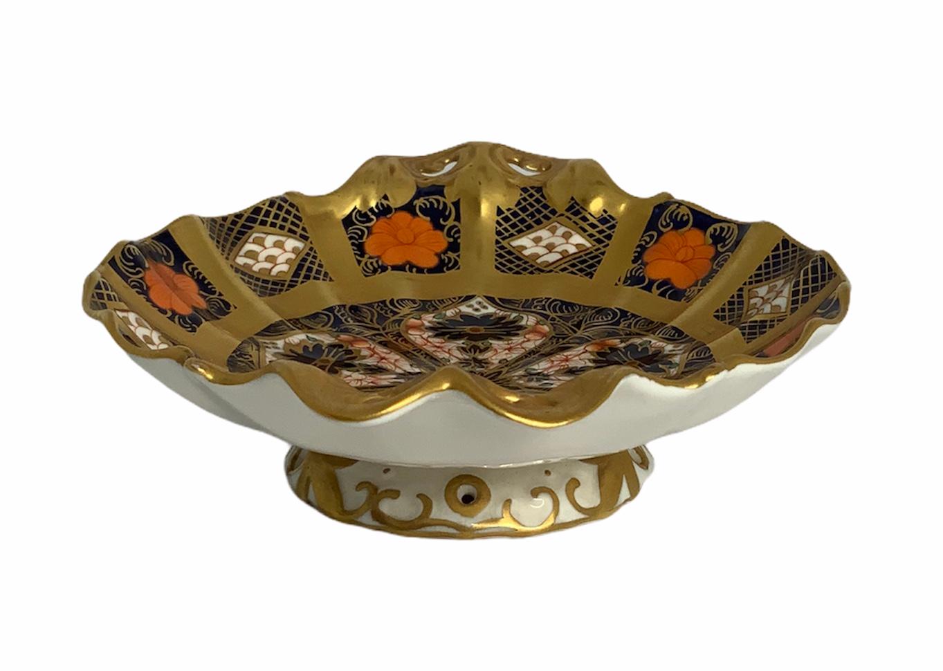 Anglo-Japanese Royal Crown Derby Hand Painted Porcelain Imari Style Candy/Nut Dish-Bowl