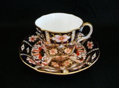 ROYAL CROWN DERBY - Imari Pattern #2451 - Tea Cup & Saucer - U.K. - C.1912-16