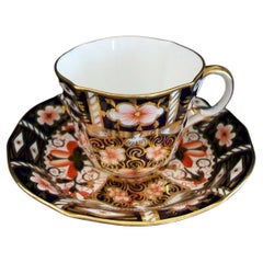 ROYAL CROWN DERBY - Imari Pattern #2451 - Tea Cup & Saucer - U.K. - C.1912-16