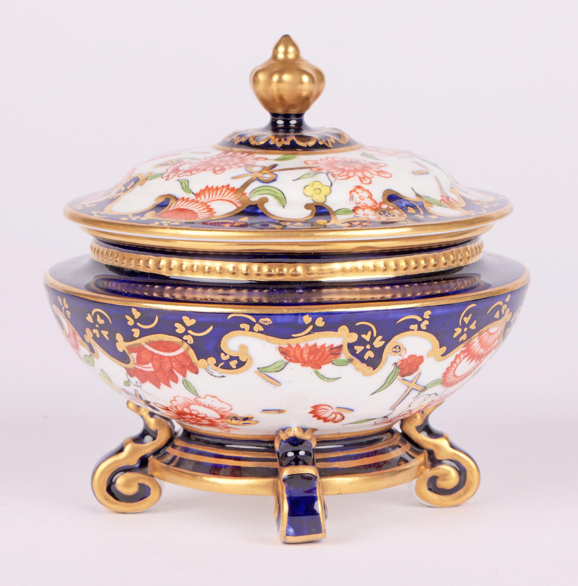 Royal Crown Derby Imari Pattern Porcelain Lidded Trinket Pot 3