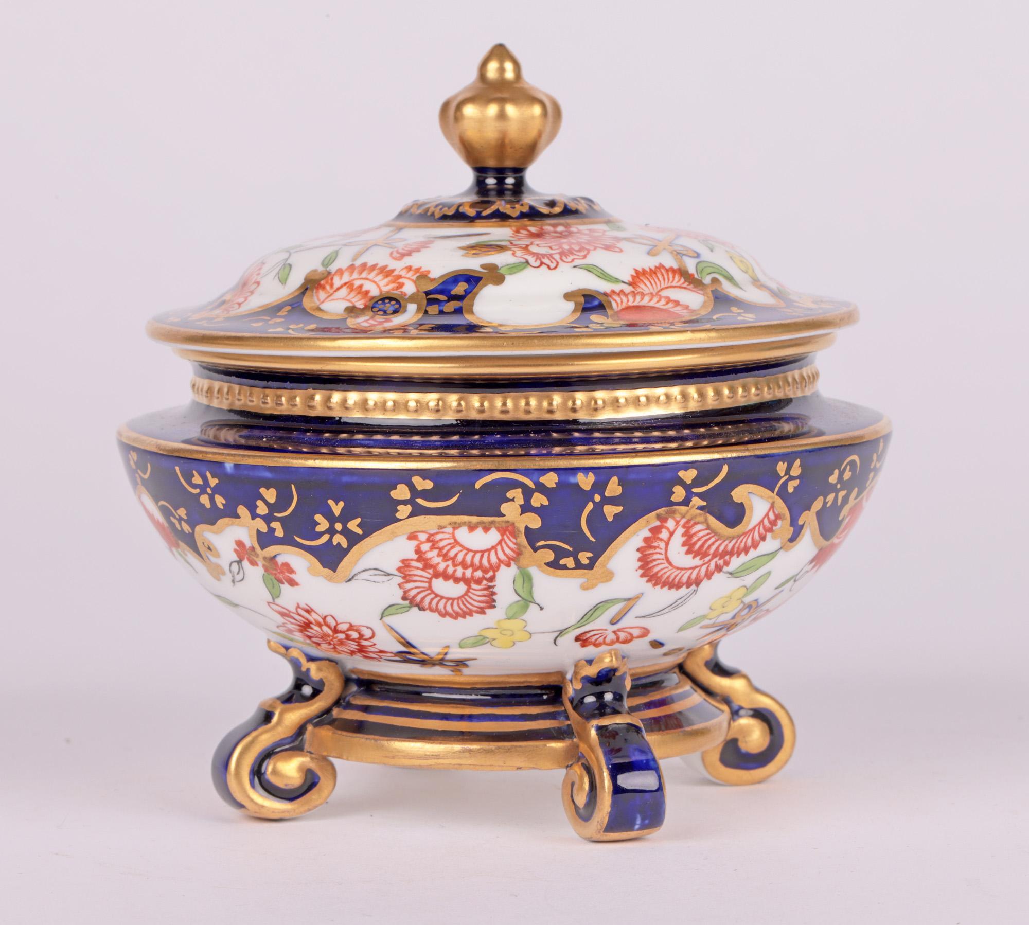 Royal Crown Derby Imari Pattern Porcelain Lidded Trinket Pot 6
