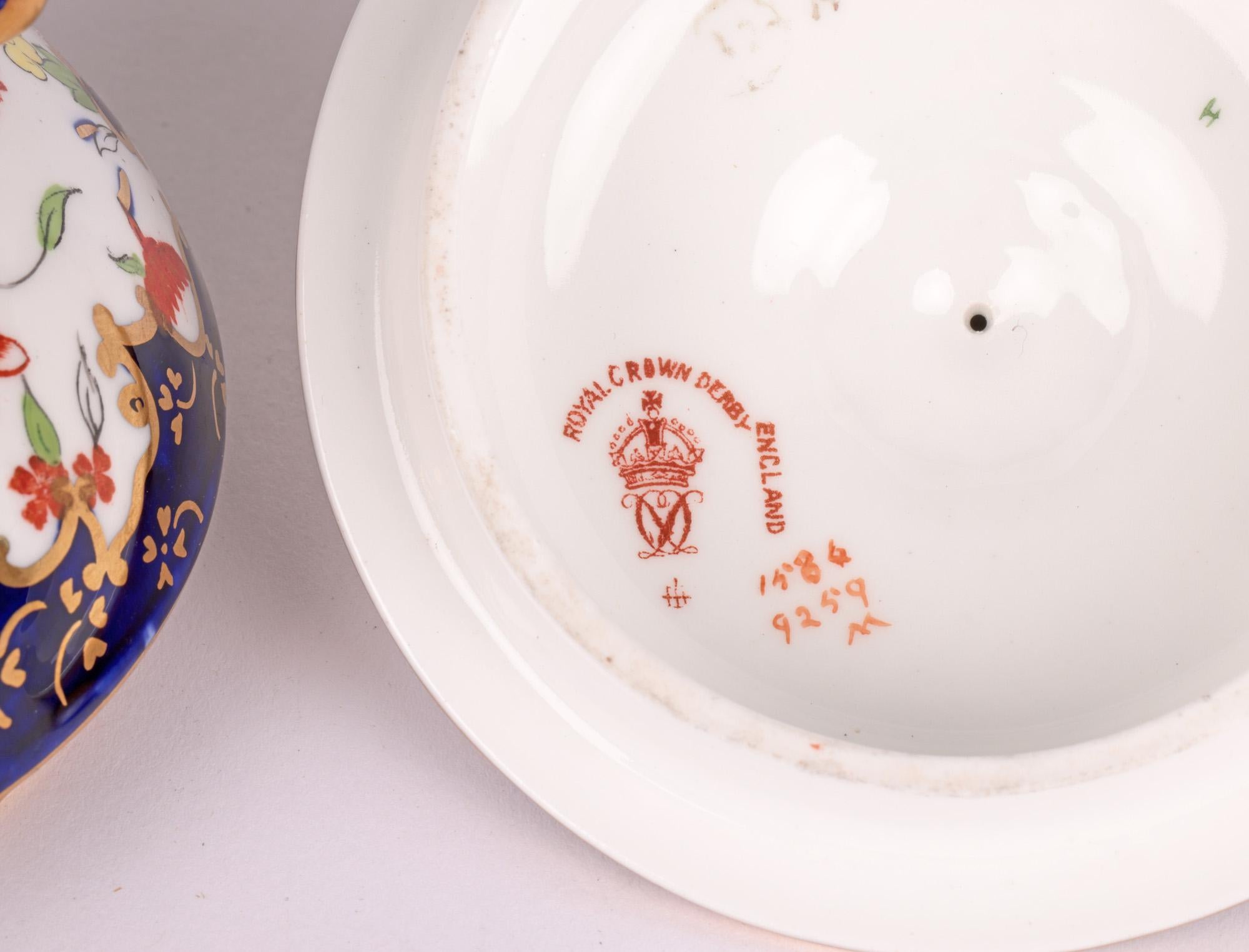Royal Crown Derby Imari Pattern Porcelain Lidded Trinket Pot 7