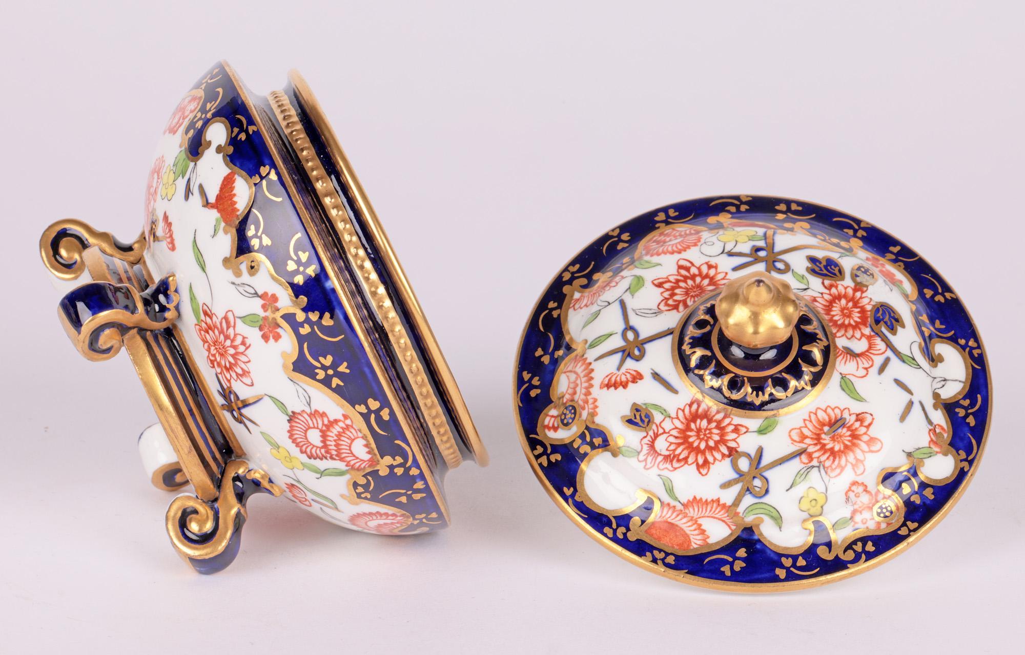 Royal Crown Derby Imari Pattern Porcelain Lidded Trinket Pot 2