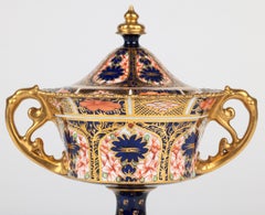 Royal Crown Derby Imari Pattern Twin Handled Porcelain Urn & Cover