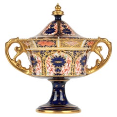 Royal Crown Derby Imari Pattern Twin Handled Porcelain Urn & Cover