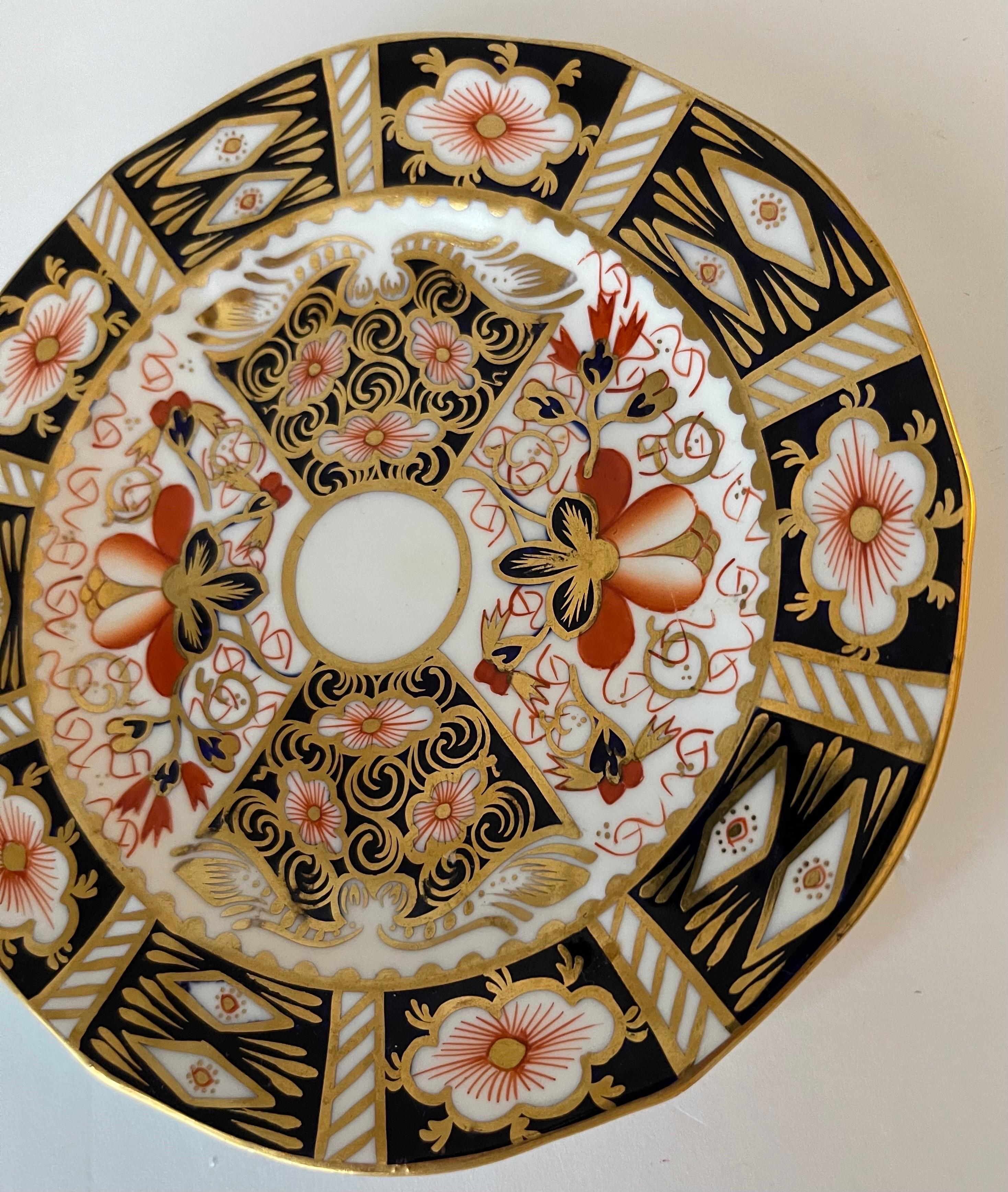 Painted Royal Crown Derby Imari Small Plates, Set of 2 For Sale