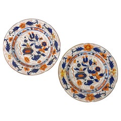 Used Royal Crown Derby Imari Soup Bowls, a Pair