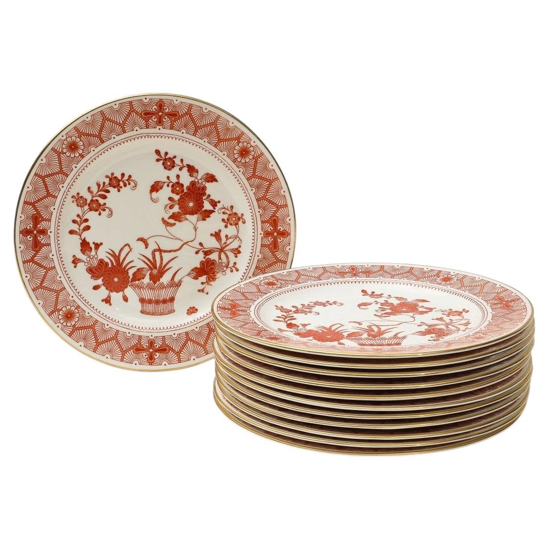 Assiettes à déjeuner Royal Crown Derby, motif Chandos, lot de 12