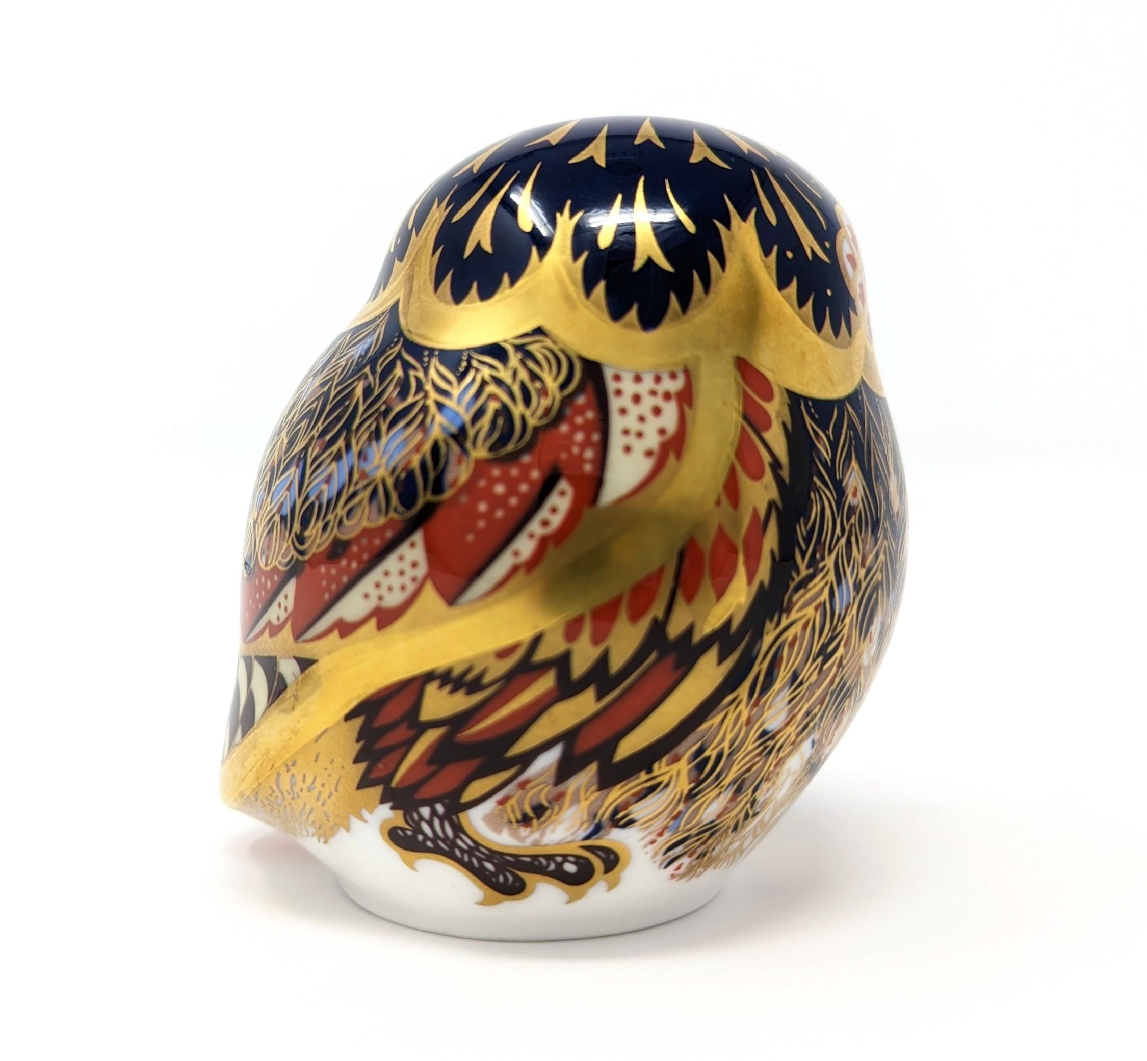 Royal Crown Derby Nightingale Owl Porcelain Bird Figurine Paperweight Inghilterra in vendita su