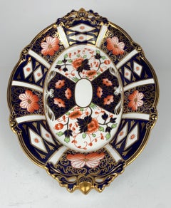 Royal Crown Derby Oval Footed Serving Dish-Traditional Imari Pattern #2451