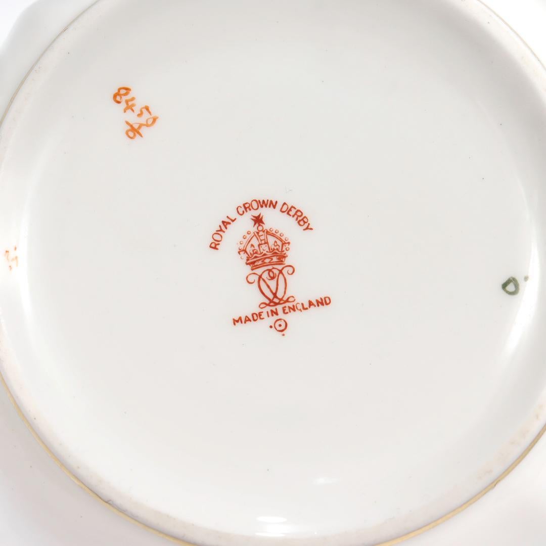 Royal Crown Derby Porcelain Border Imari Pattern No. 8450 Cranberry Bowl For Sale 2