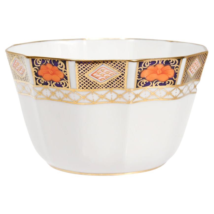 Royal Crown Derby Porcelain Border Imari Pattern No. 8450 Cranberry Bowl For Sale