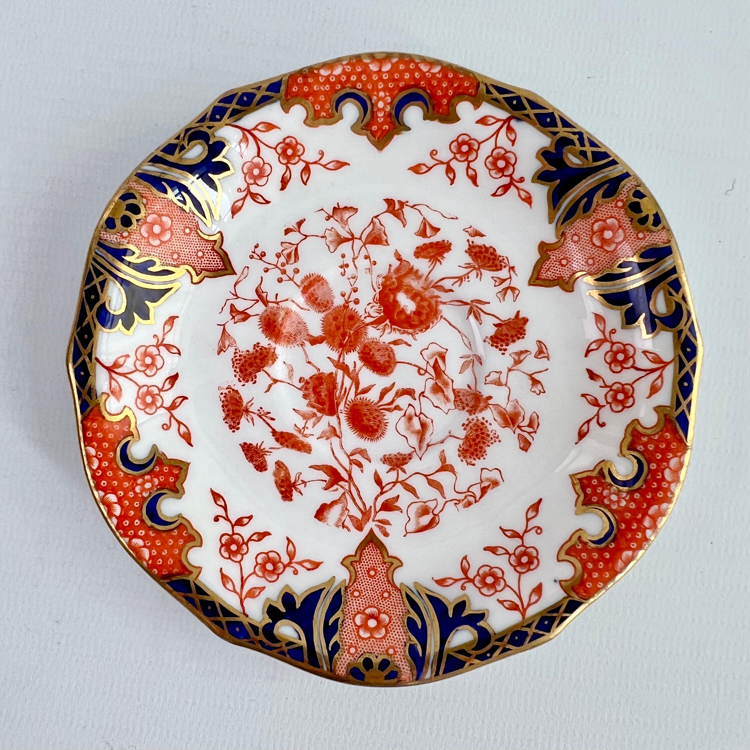 Hand-Painted Royal Crown Derby Porcelain Demitasse Cup, Imari Patt. 2712, Edwardian 1913